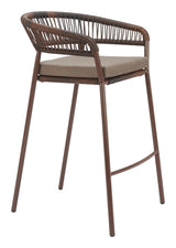 ZUO Skye Barstool (Set of 2) Brown