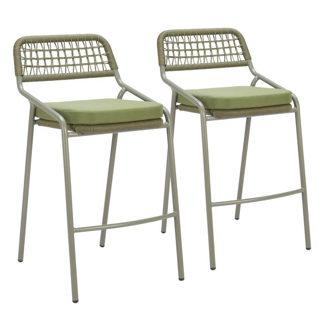 ZUO Rio Barstool (Set of 2) Green