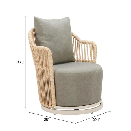 ZUO Lanai Swivel Chair Multicolor