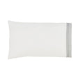 Orchids Lux Olivia Solid Color & Embroidery White/Fog 20 X 40 Pillowcase