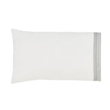 Orchids Lux Olivia Solid Color & Embroidery White/Fog 20 X 40 Pillowcase