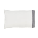 Orchids Lux Olivia Solid Color & Embroidery White/ Navy 20 X 40 Pillowcase