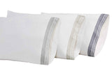 Orchids Lux Olivia Solid Color & Embroidery White/ Navy 20 X 40 Pillowcase