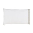 Orchids Lux Kyoto Solid Color White/ Beige 20 X 40 Pillowcase