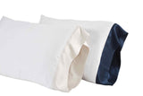Orchids Lux Porto Solid Color White/ Beige 20 X 40 Pillowcase