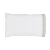 Orchids Lux Olivia Solid Color & Embroidery White/Dune 20 X 40 Pillowcase