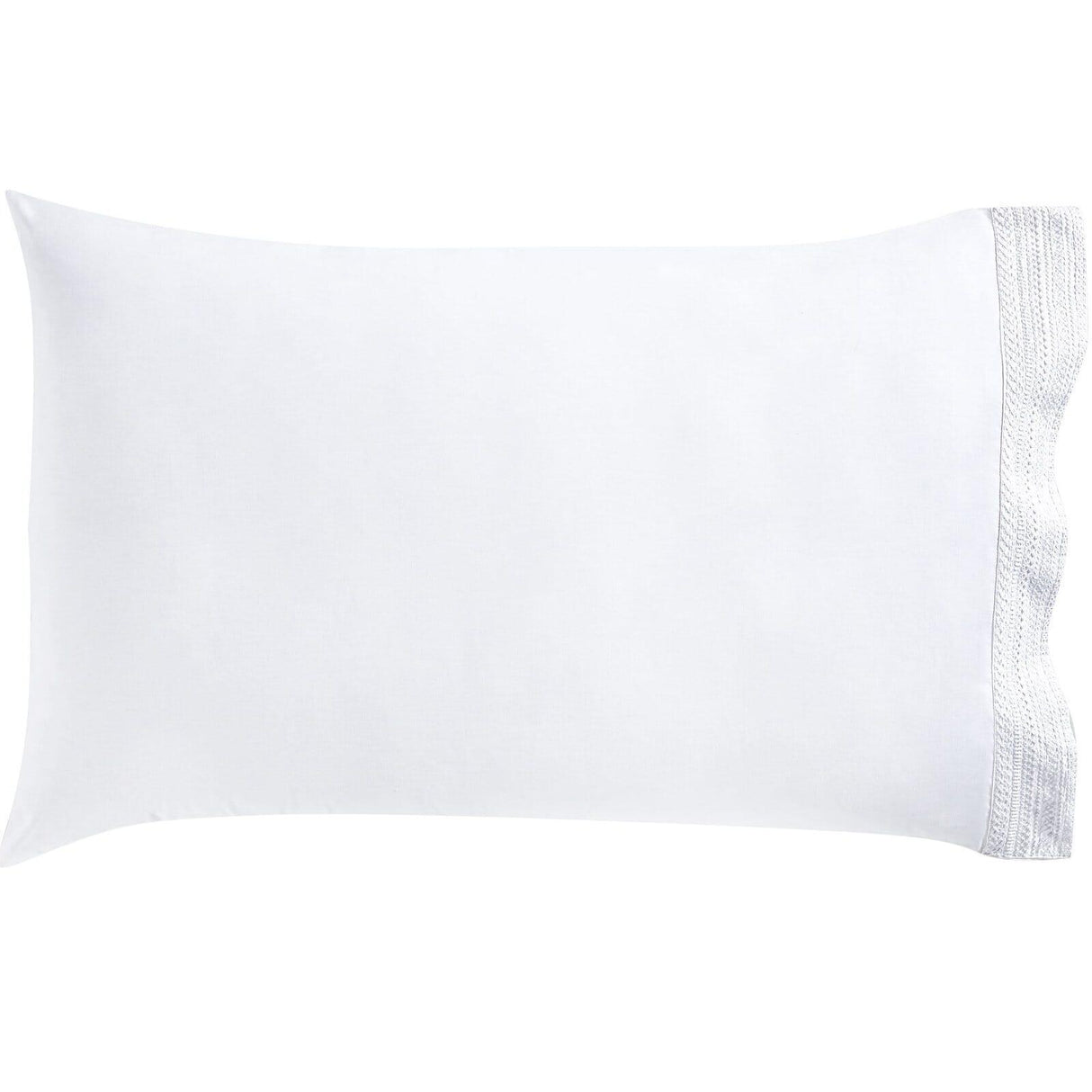 Orchids Lux Olivia Solid Color & Embroidery White/White 20 X 40 Pillowcase