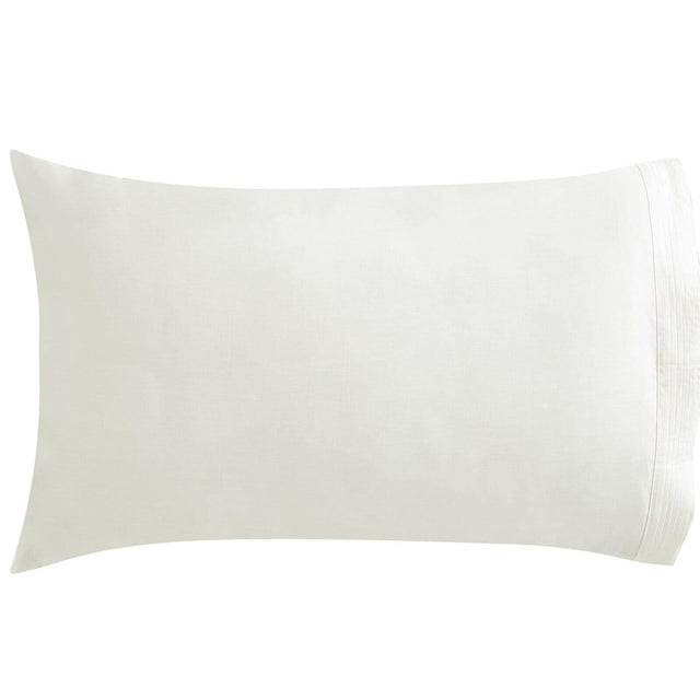 Orchids Lux Venice Solid Color & Pleated Vanilla 20 X 40 Pillowcase