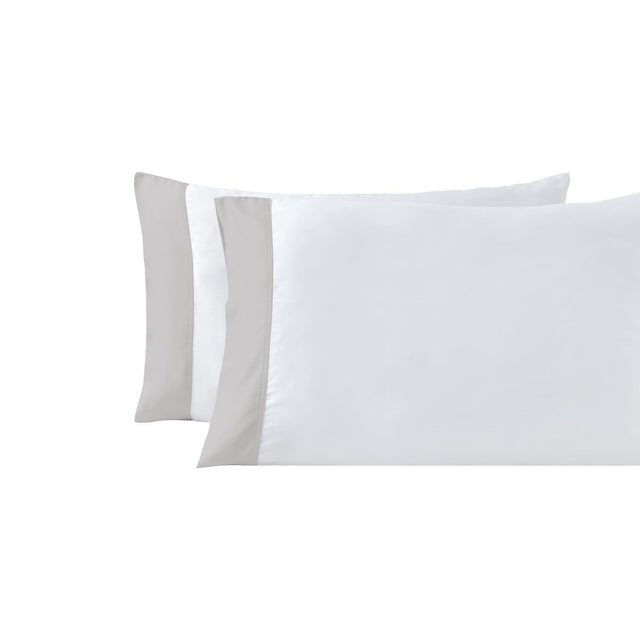 Orchids Lux Porto Solid Color White/ Mist 20 X 40 Pillowcase