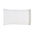 Orchids Lux Olivia Solid Color & Embroidery White/Dune 20 X 32 Pillowcase