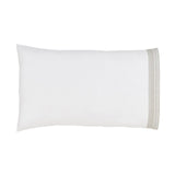 Orchids Lux Olivia Solid Color & Embroidery White/Dune 20 X 32 Pillowcase