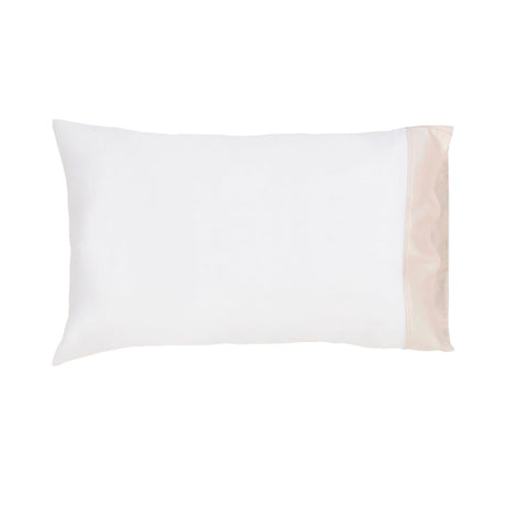 Orchids Lux Porto Solid Color White/ Beige 20 X 32 Pillowcase