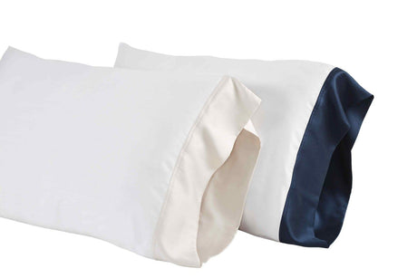 Orchids Lux Porto Solid Color White/ Beige 20 X 32 Pillowcase