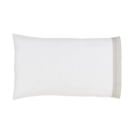 Orchids Lux Kyoto Solid Color White/ Beige 20 X 32 Pillowcase