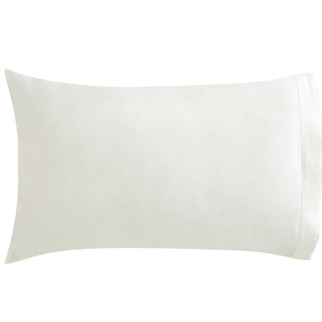 Orchids Lux Venice Solid Color & Pleated Vanilla 20 X 32 Pillowcase