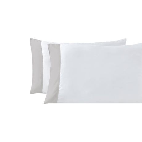 Orchids Lux Porto Solid Color White/ Mist 20 X 32 Pillowcase