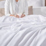 Orchids Lux Hudson Geomatric White 110 X 96 Blanket