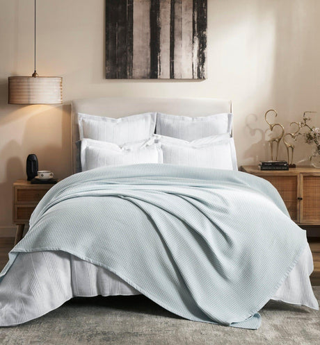 Orchids Lux Newpor Geomatric Blue 94 X 96 Blanket