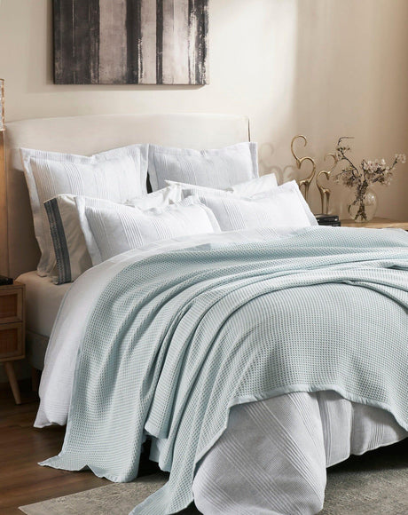 Orchids Lux Newpor Geomatric Blue 110 X 96 Blanket