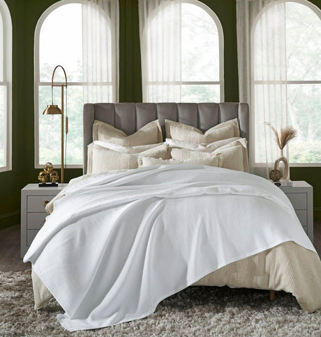 Orchids Lux Vienna Texture White 110 X 96 Blanket