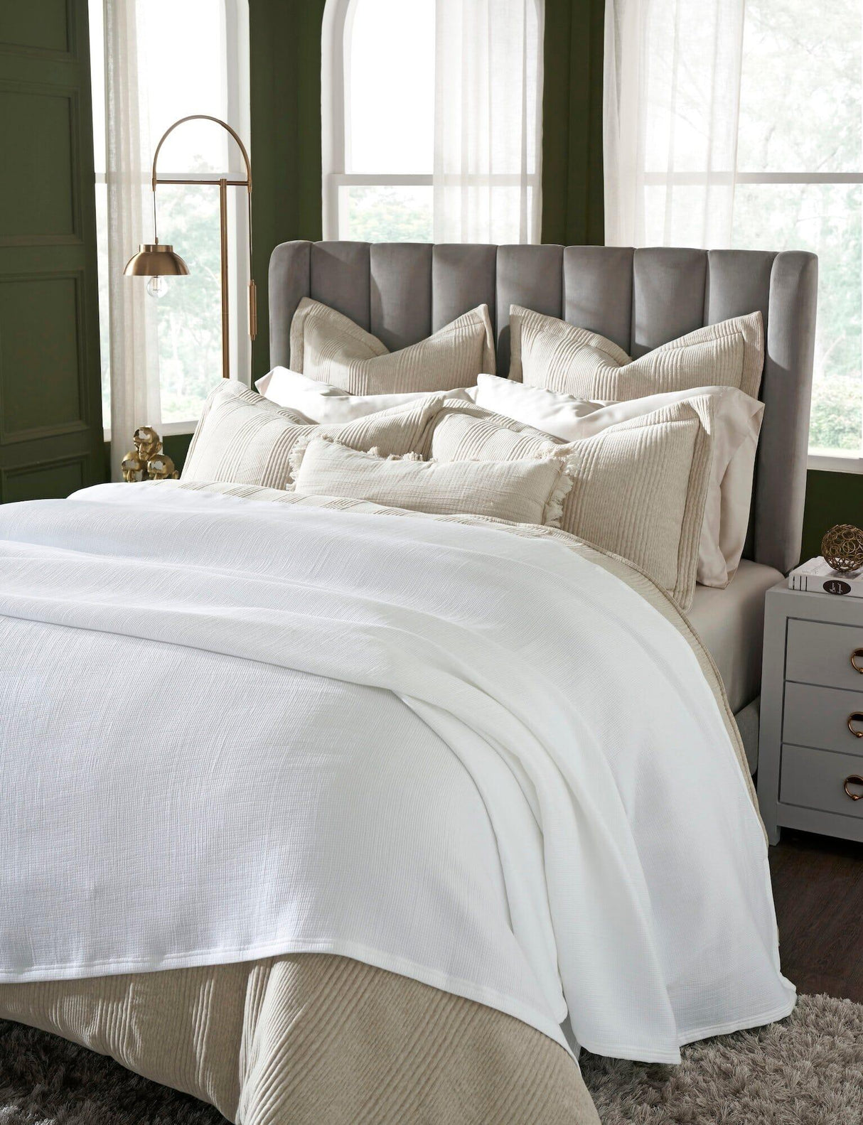 Orchids Lux Vienna Texture White 110 X 96 Blanket