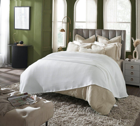 Orchids Lux Vienna Texture White 94 X 96 Blanket