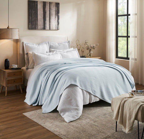 Orchids Lux Vienna Texture Blue 94 X 96 Blanket