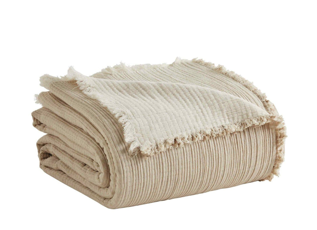 Orchids Lux Dana Texture Dune 110 X 96 Bed Throw