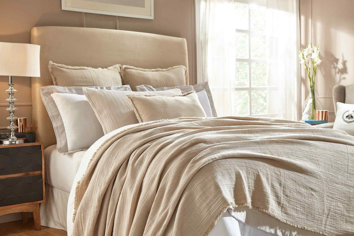 Orchids Lux Dana Texture Dune 110 X 96 Bed Throw