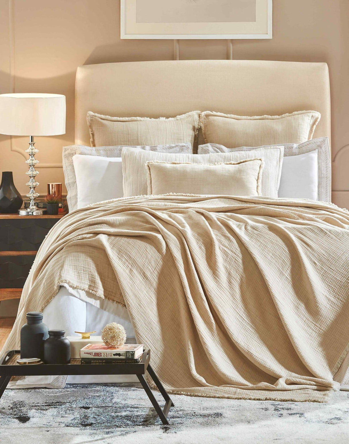 Orchids Lux Dana Texture Dune 94 X 96 Bed Throw