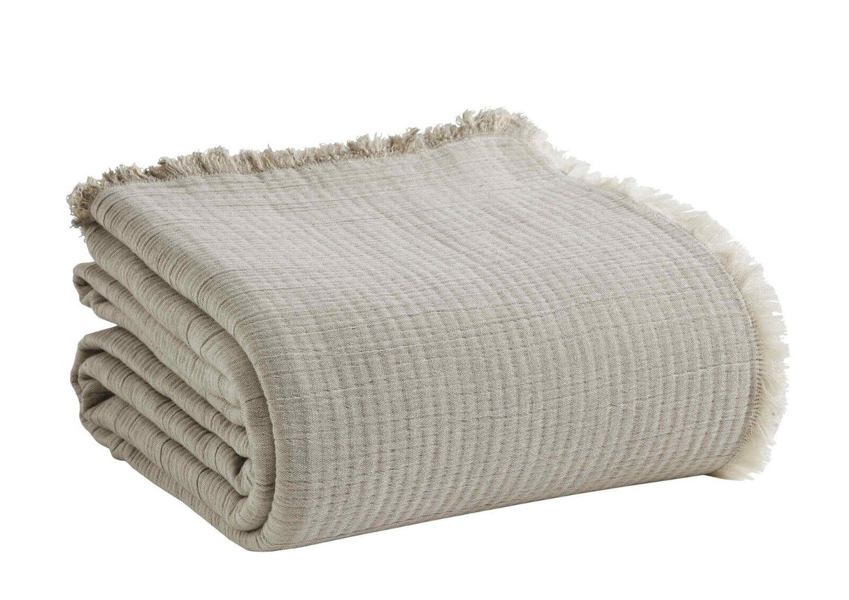 Orchids Lux Dana Texture Beige 110 X 96 Bed Throw