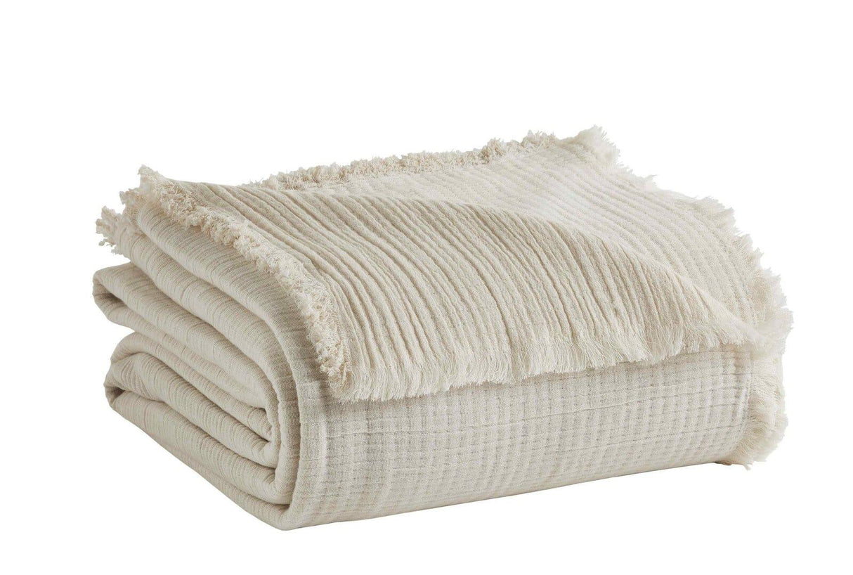 Orchids Lux Dana Texture Pearl 110 X 96 Bed Throw