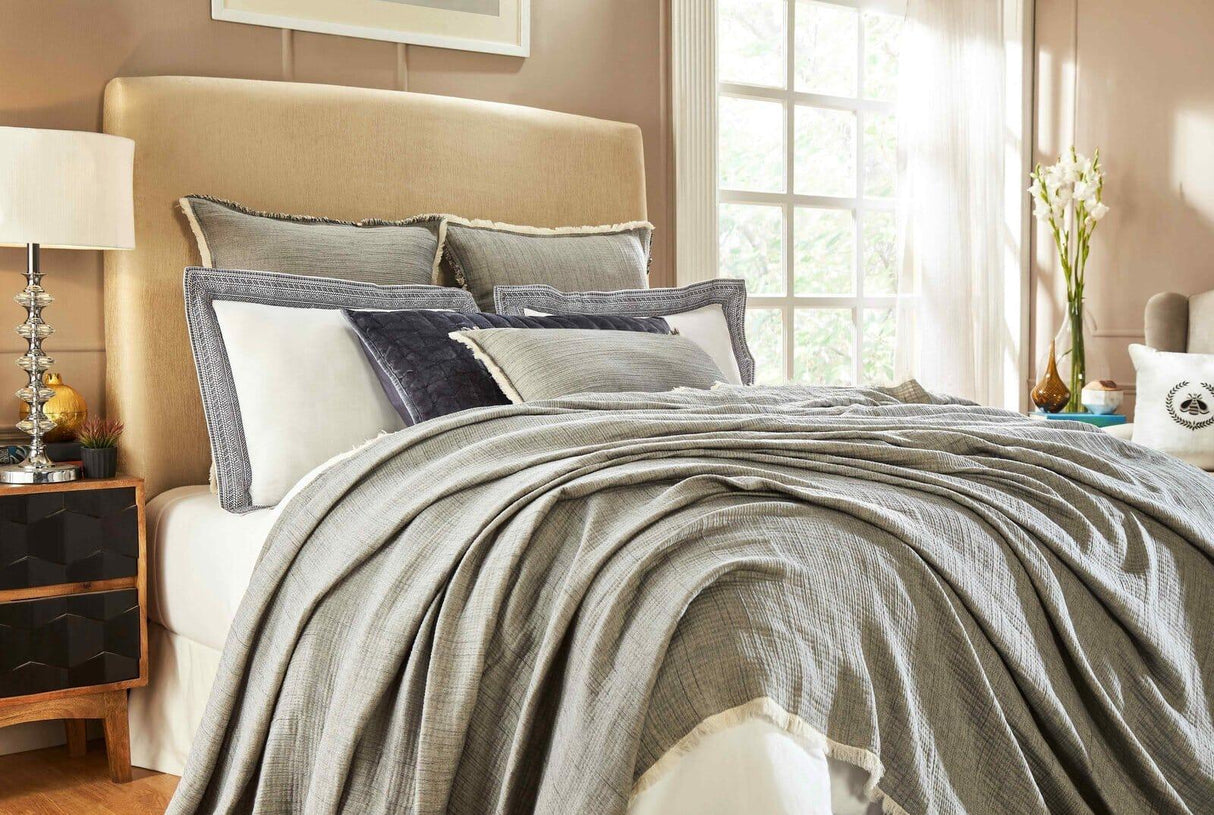 Orchids Lux Dana Texture Navy 94 X 96 Bed Throw