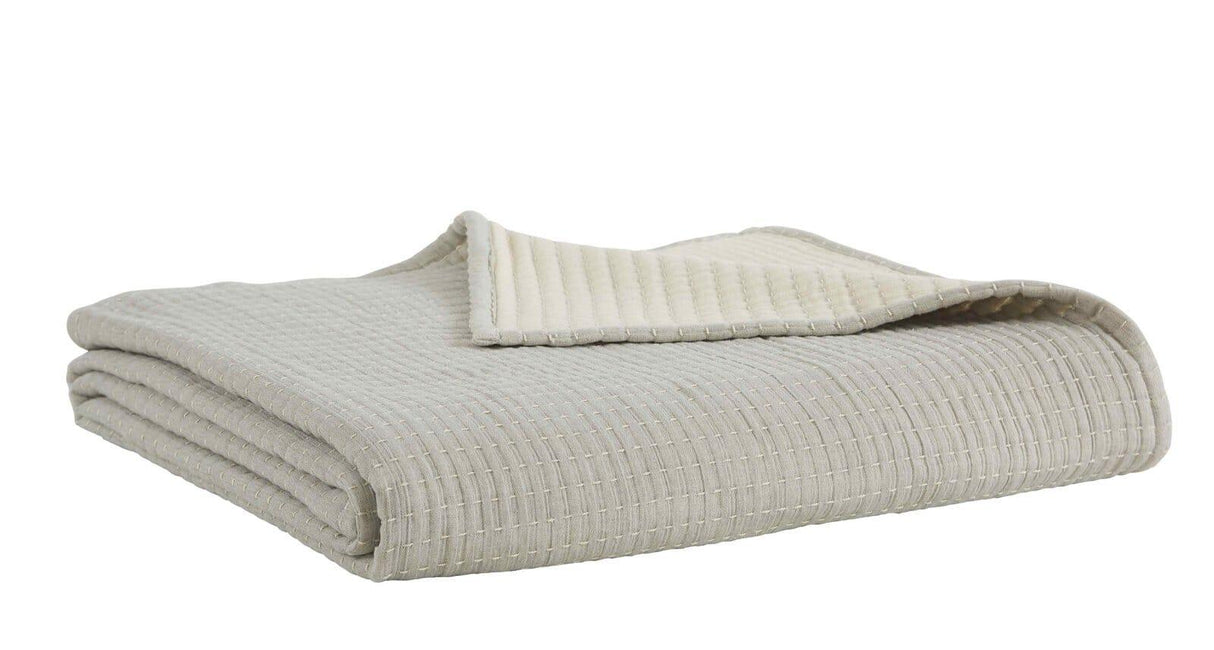 Orchids Lux Molly Geomatric Beige 94 X 96 Bed Throw