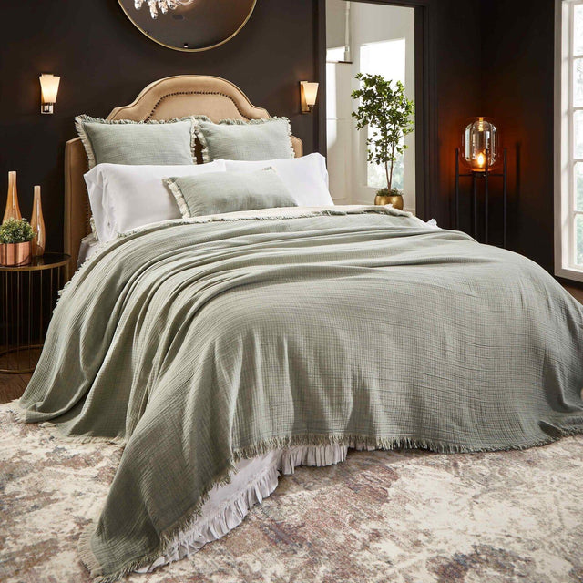 Orchids Lux Dana Texture Mint 110 X 96 Bed Throw