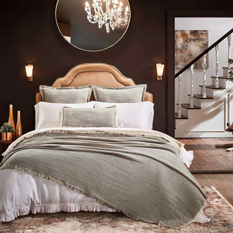 Orchids Lux Monroe Texture Navy 110 X 96 Bed Throw