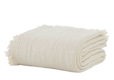 Orchids Lux Monroe Texture Dune/Pearl 110 X 96 Bed Throw