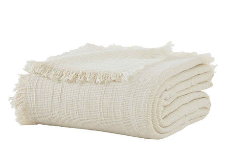 Orchids Lux Monroe Texture Dune/Pearl 94 X 96 Bed Throw