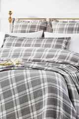 Orchids Lux Doyle Geomatric Charcoal 110 X 96 Bed Throw