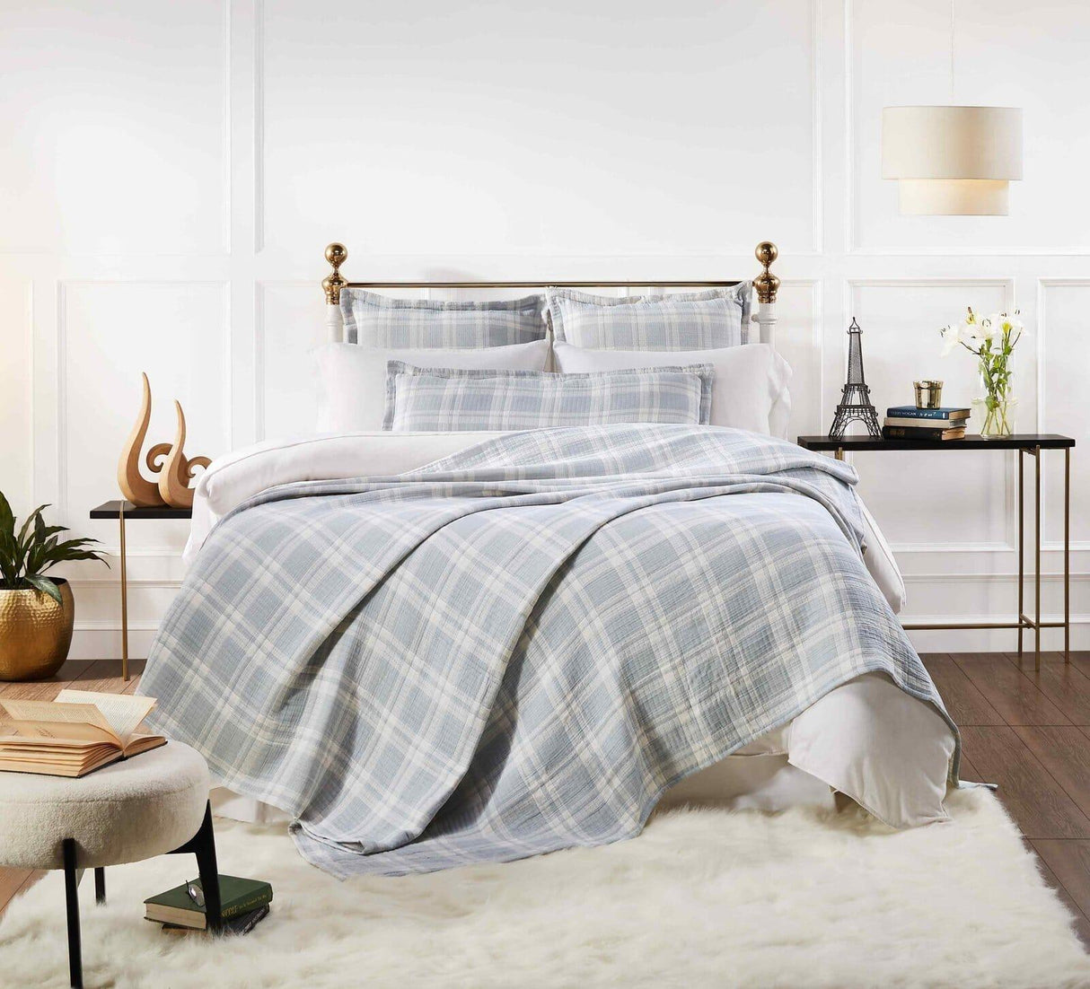 Orchids Lux Doyle Geomatric Sky 94 X 96 Bed Throw