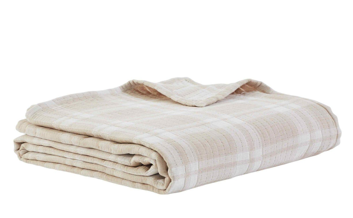 Orchids Lux Doyle Geomatric Dune 94 X 96 Bed Throw