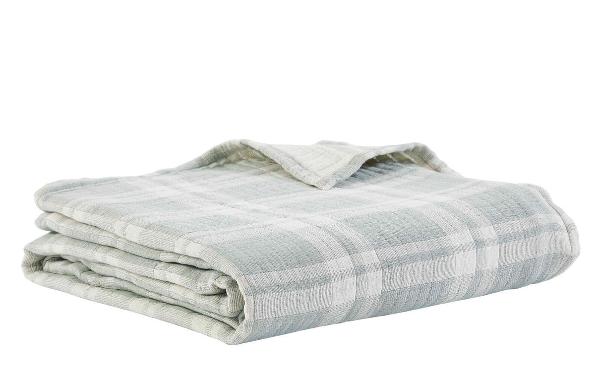 Orchids Lux Doyle Geomatric Mint 110 X 96 Bed Throw