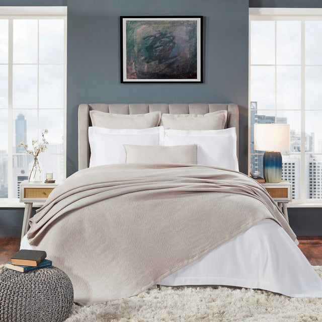 Orchids Lux Tivoli Geomatric Beige 94 X 96 Bed Throw