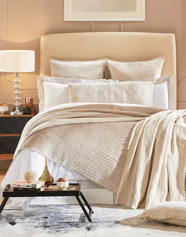 Orchids Lux Spencer Channel Champagne 118 X 98 Coverlet