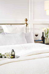 Orchids Lux Spencer Channel White 94 X 96 Coverlet