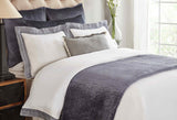 Orchids Lux Spencer Channel Navy 110 X 96 Coverlet