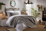 Orchids Lux Laela Stripes Pewter 110 X 96 Coverlet