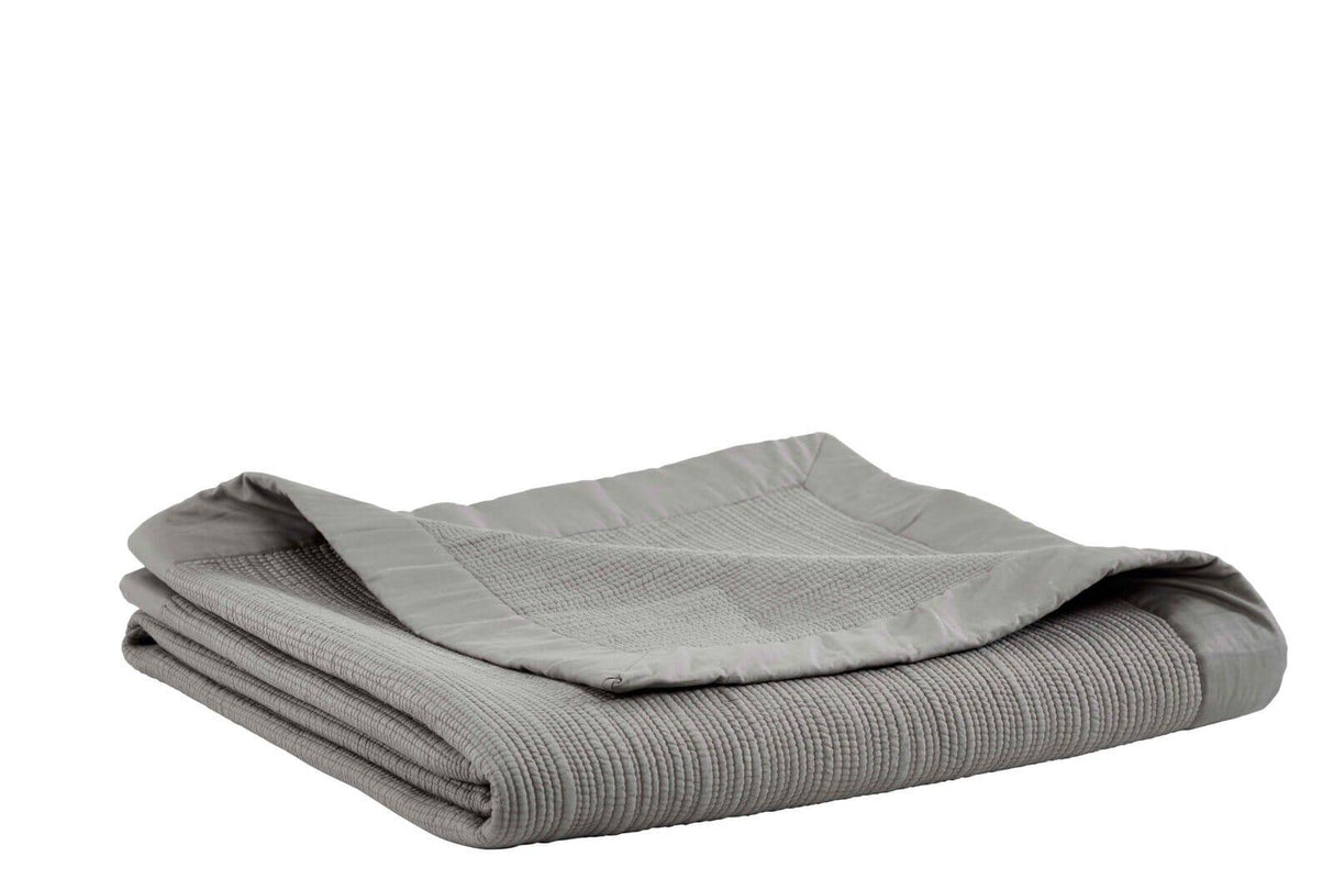Orchids Lux Laela Stripes Pewter 110 X 96 Coverlet