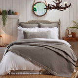 Orchids Lux Laela Stripes Pewter 94 X 96 Coverlet
