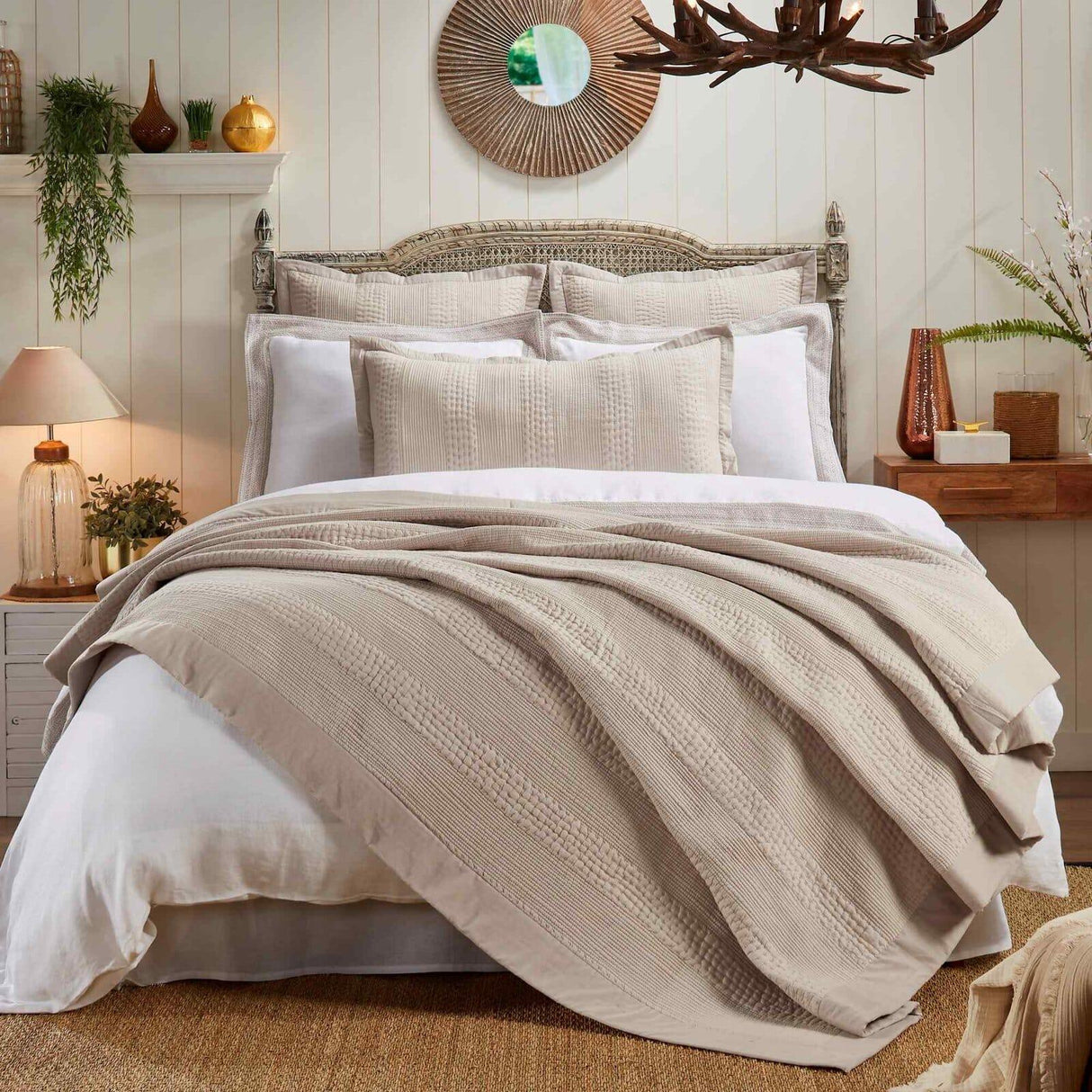 Orchids Lux Laysan Channel Dune 94 X 96 Coverlet